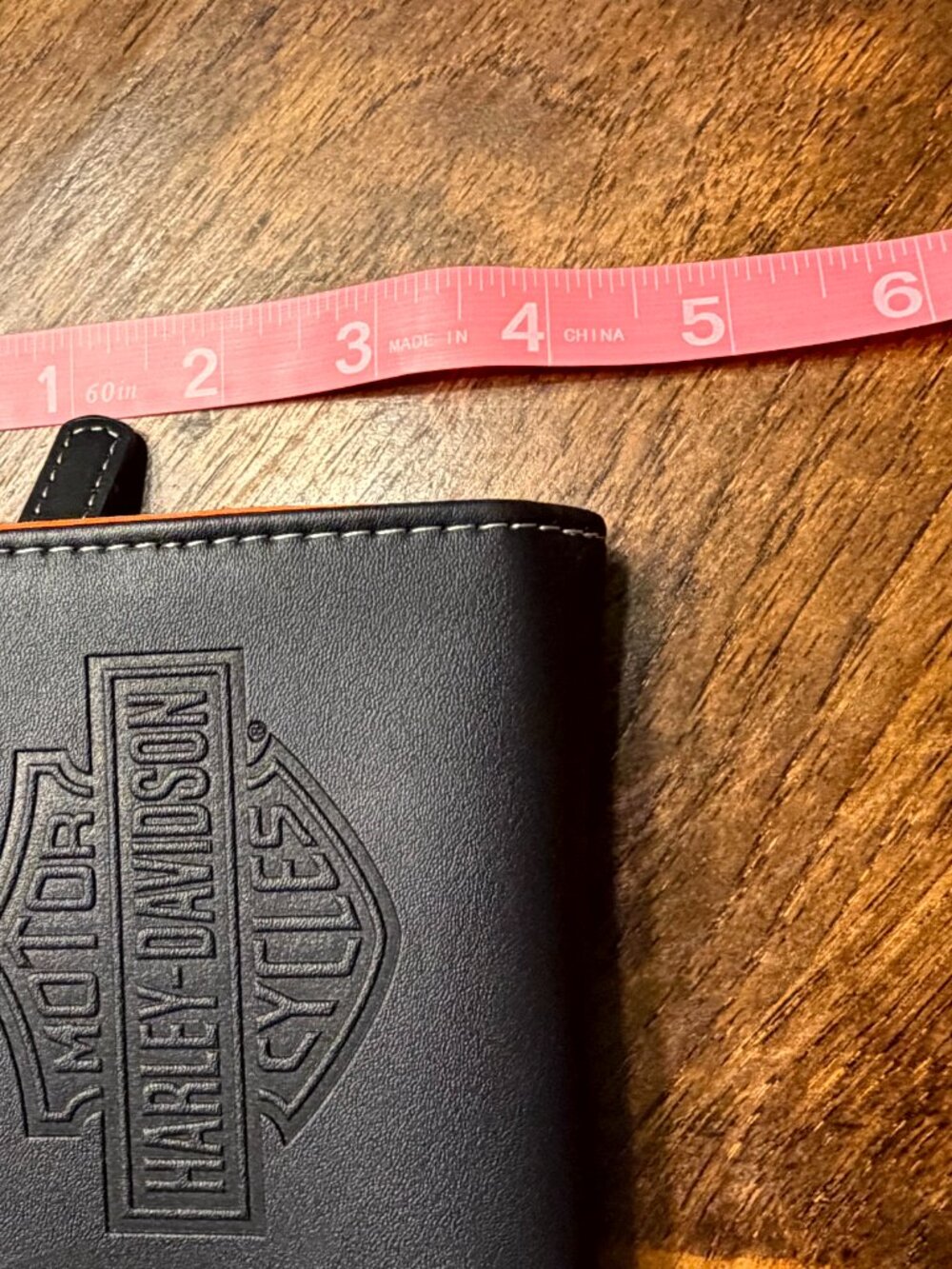 Harley Davidson Motorcycle Wallet Tri Fold Carry All Black and Orange Logo - Picture 6 of 12
